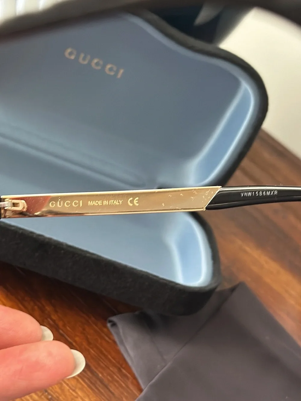Gucci Black/Brown Gradient Square Sunglasses with Gold Accents